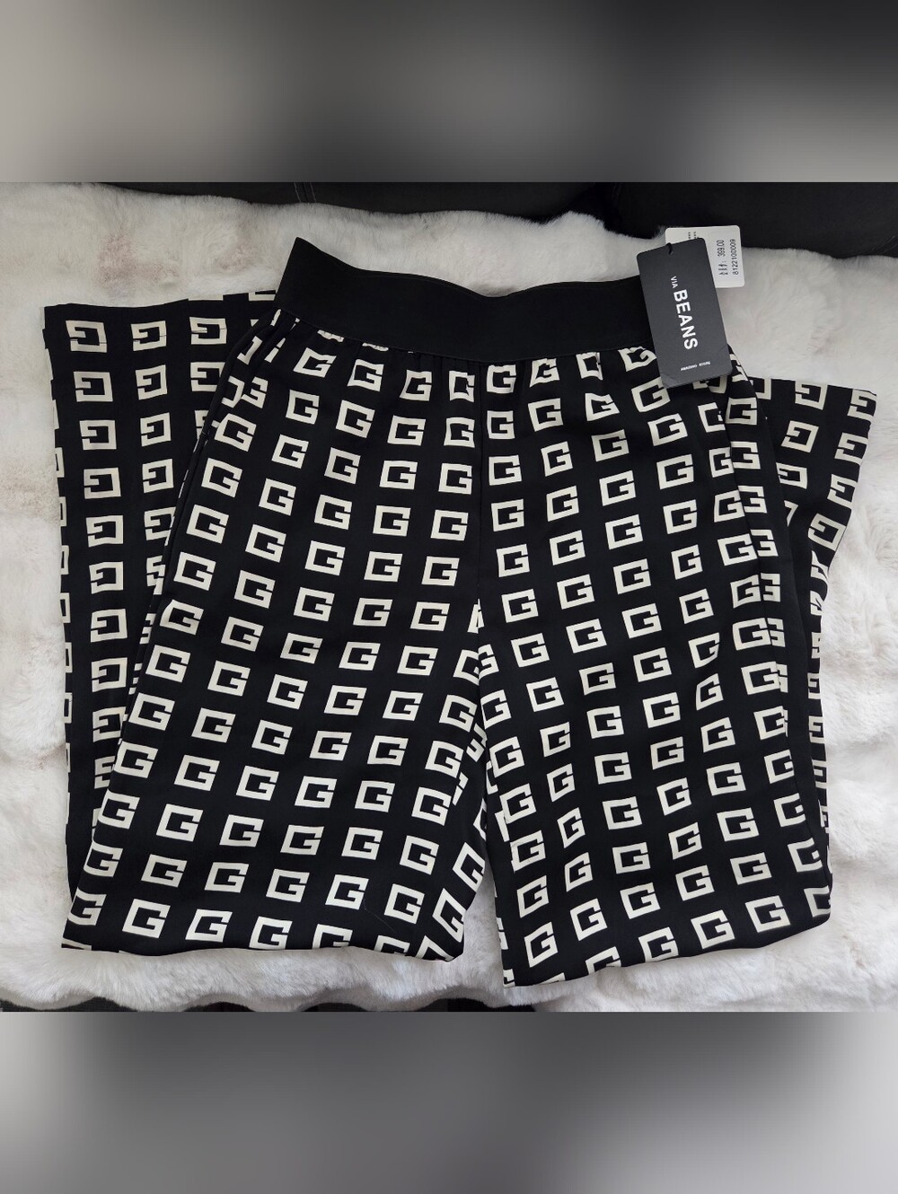 BEANS Graphic G-Print Black & White Lounge Pants